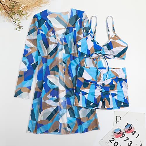 Women Printed 3 Pieces High Waist Bikini