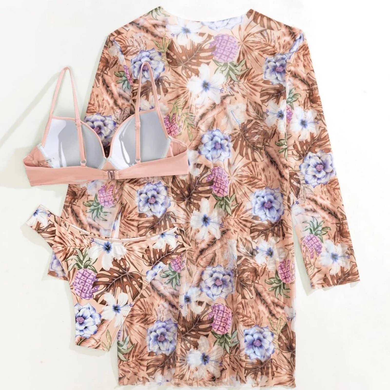 Sexy Floral Printed Push Up Bikini Set