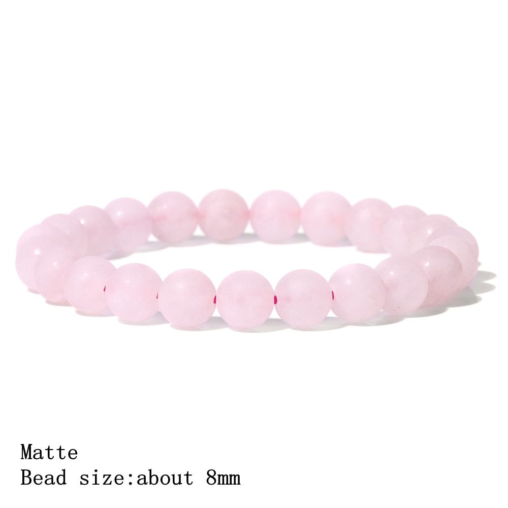 Trendy Rose Quartzs Bracelet Pink Crystal Beads Bracelets