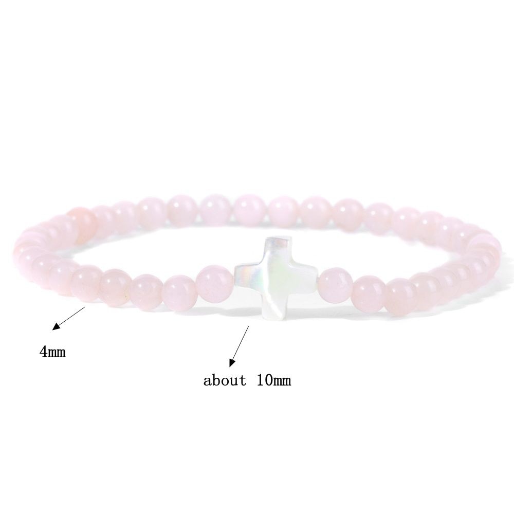 Trendy Rose Quartzs Bracelet Pink Crystal Beads Bracelets