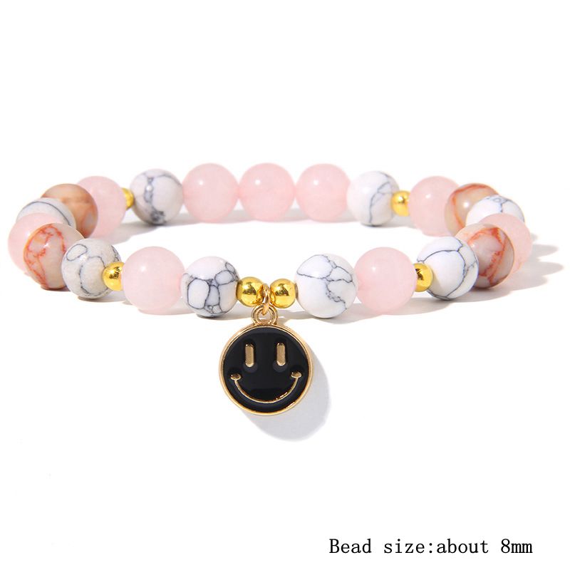 Trendy Rose Quartzs Bracelet Pink Crystal Beads Bracelets