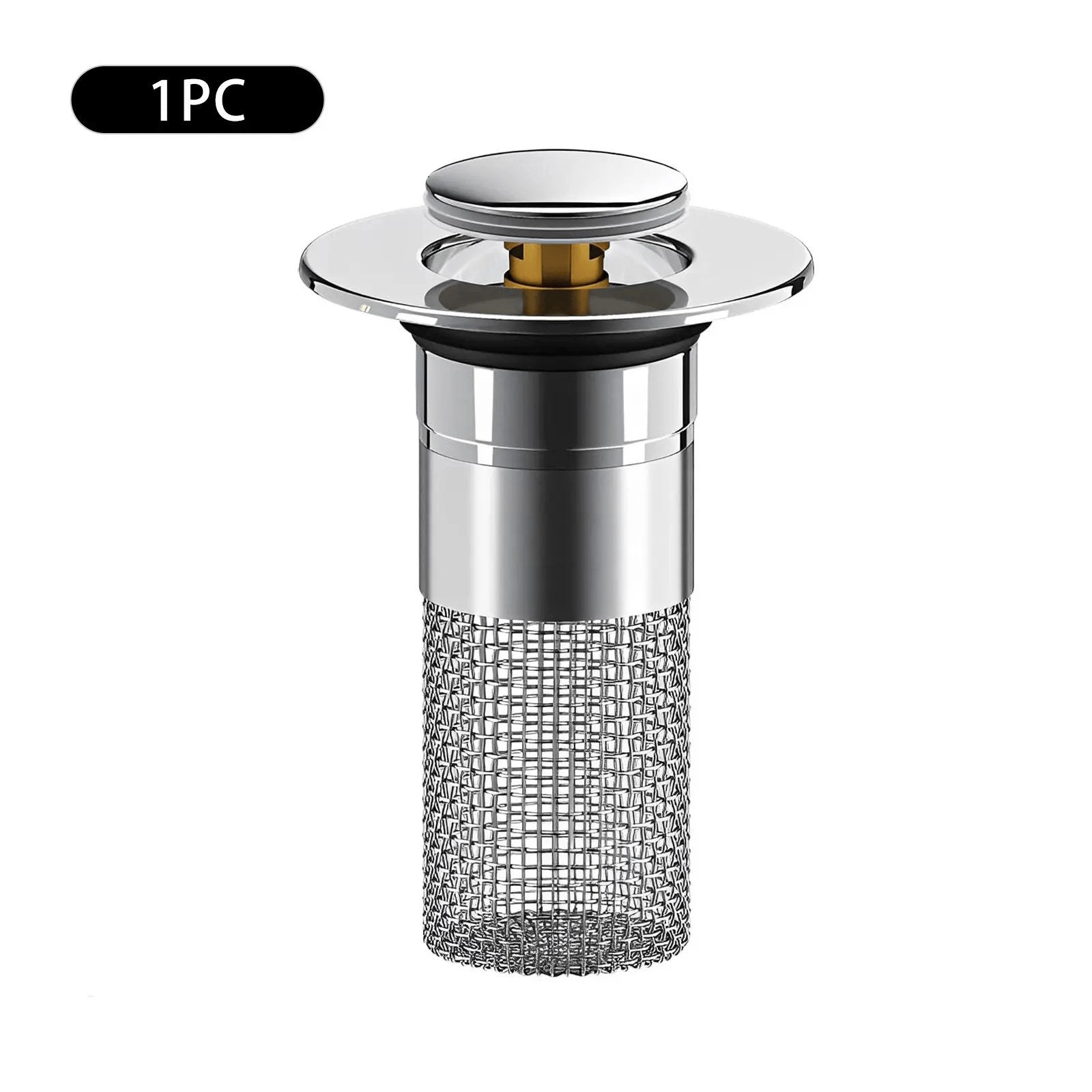 Rachymack 1Pc Bathroom Sink Drain Strainer, Pop up Sink Drain Filter Withremovable Stainless Steel Filter Basket Hair Catcher,Bathroom Sink Drain Stopper, for Us Bathroom Sink Stopperreplacement