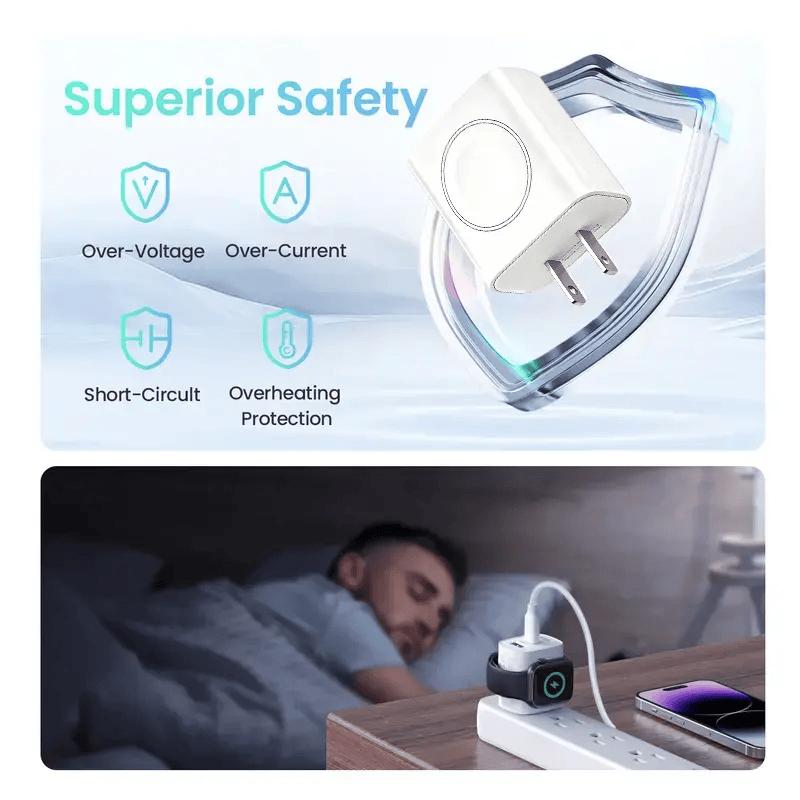 Rachymack Default 3-In-1Magnetic Wireless Cordless PD USB-C Wall Charger Block - 20W Fast Charging, Compatible with Iwatch Ultra/9/8/7/6, Iphone 17/17 Pro/16/16 Pro/15 Series, Electronic Cellphone, Apple Watch Seires