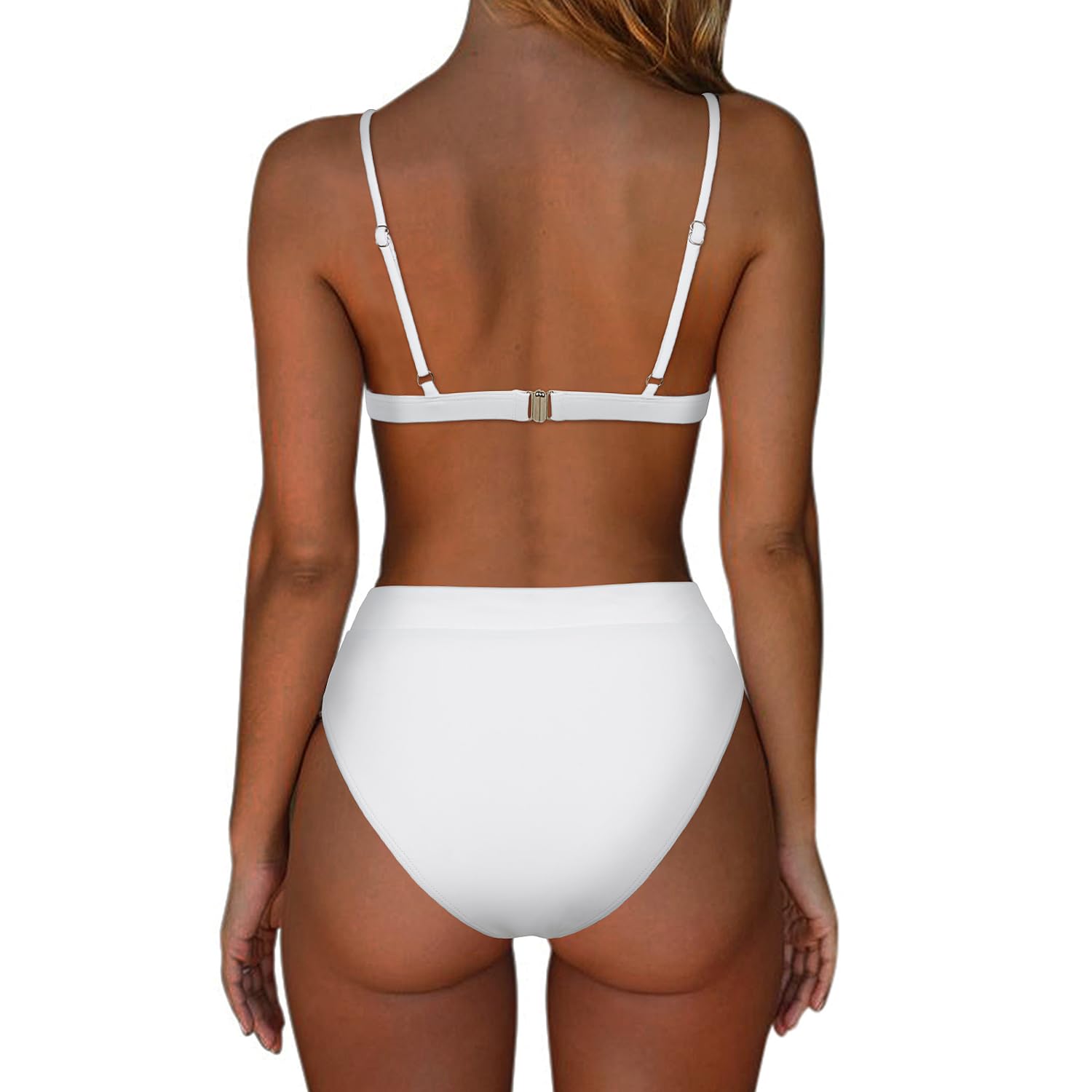 Rachymack Medium / #1 White Women High Waisted High Cut Bikini Sets