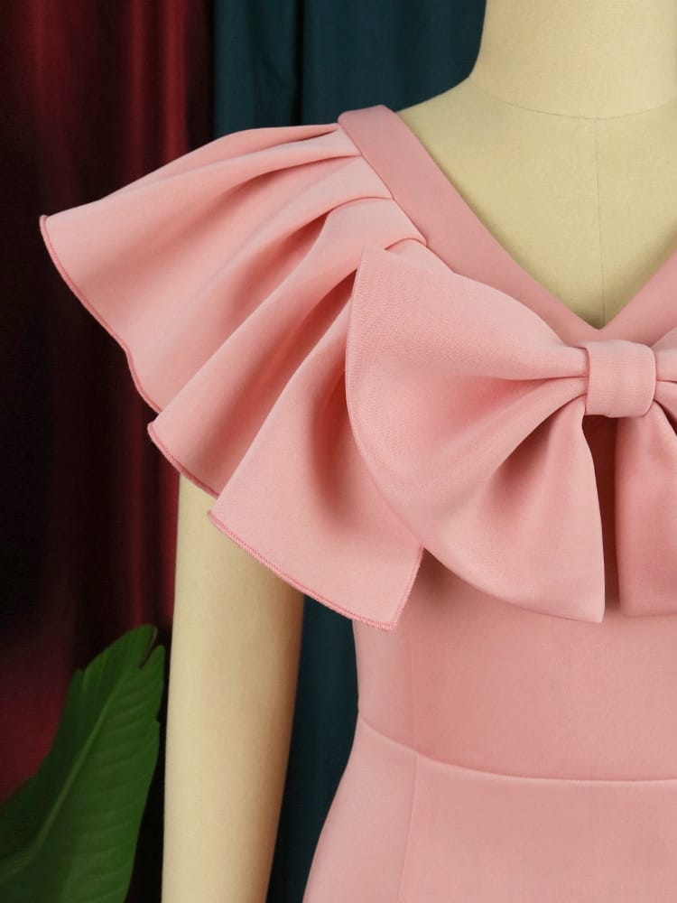 Rachymack Pink Party Dress Bodycon Elegant Cocktail Prom