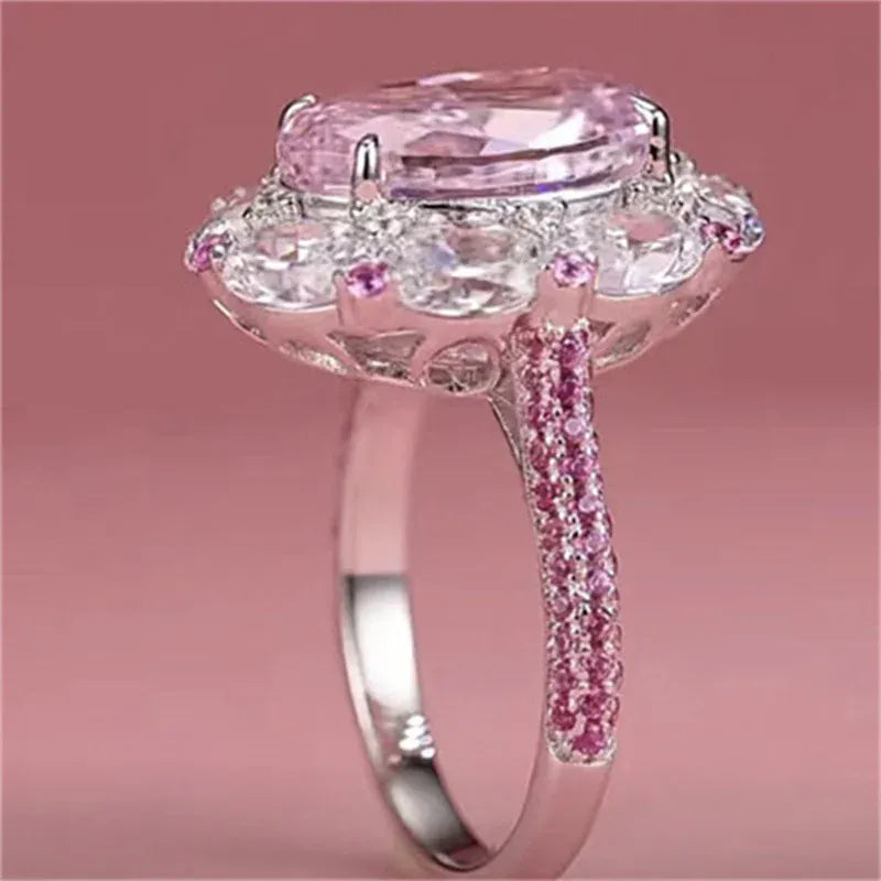 Rachymack Pink Zircon Oval Women’s Ring