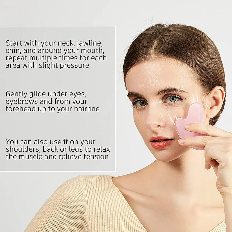 Rachymack Rose Quartz Face Roller & Gua Sha