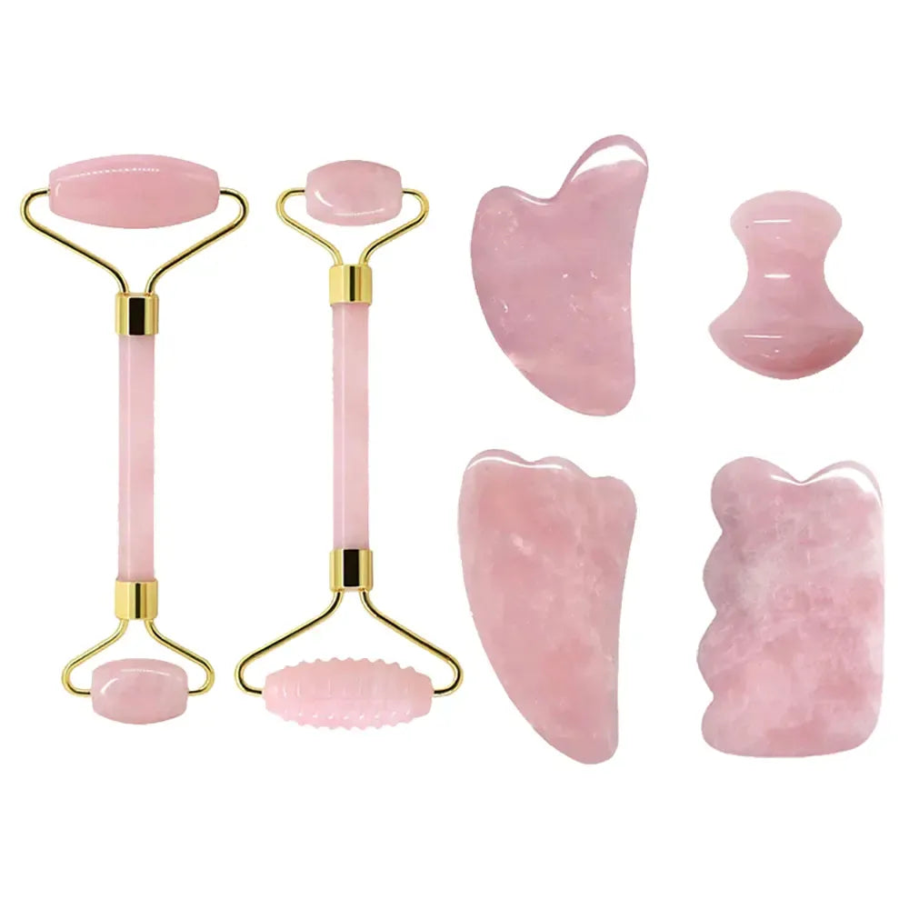 Rachymack Rose Quartz Face Roller & Gua Sha