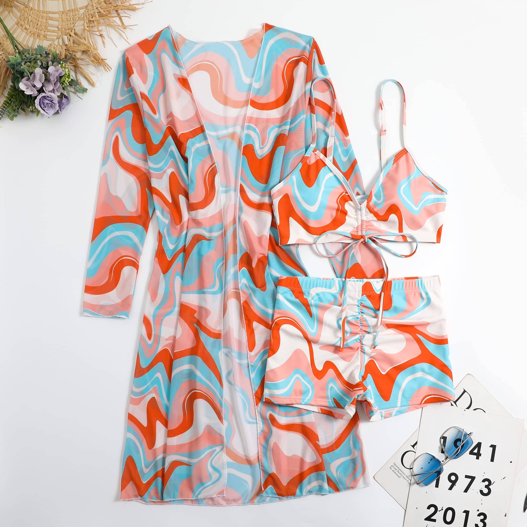Rachymack Sexy Floral Printed Push Up Bikini Set