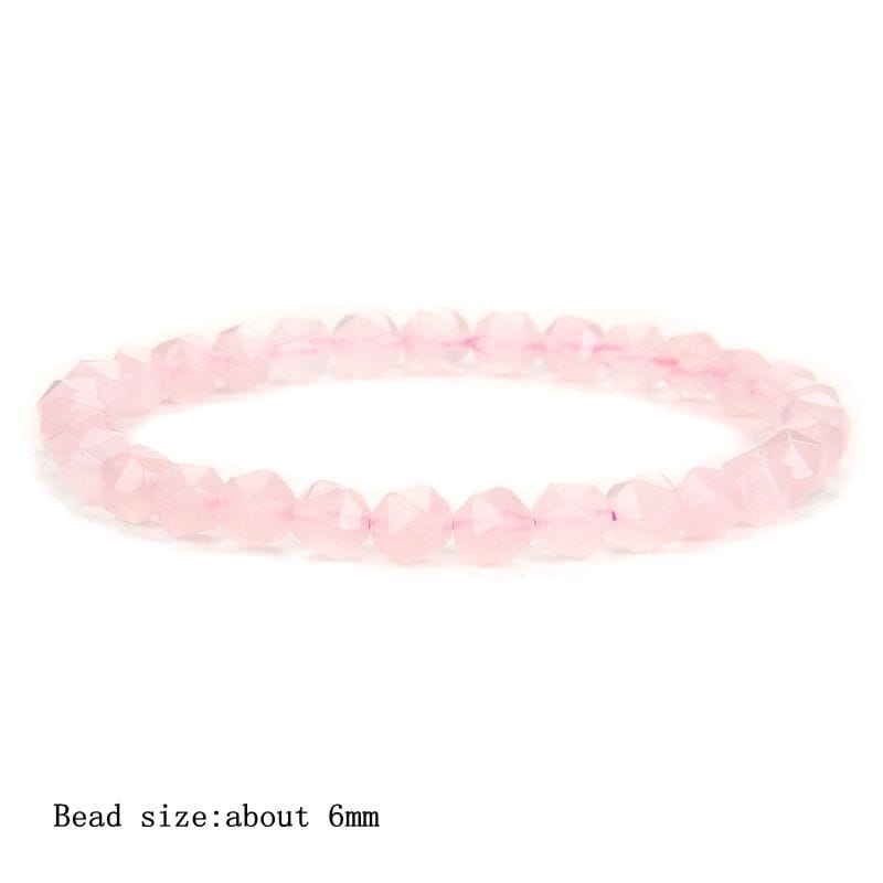 Rachymack Style 3 / 17cm Trendy Rose Quartzs Bracelet Pink Crystal Beads Bracelets