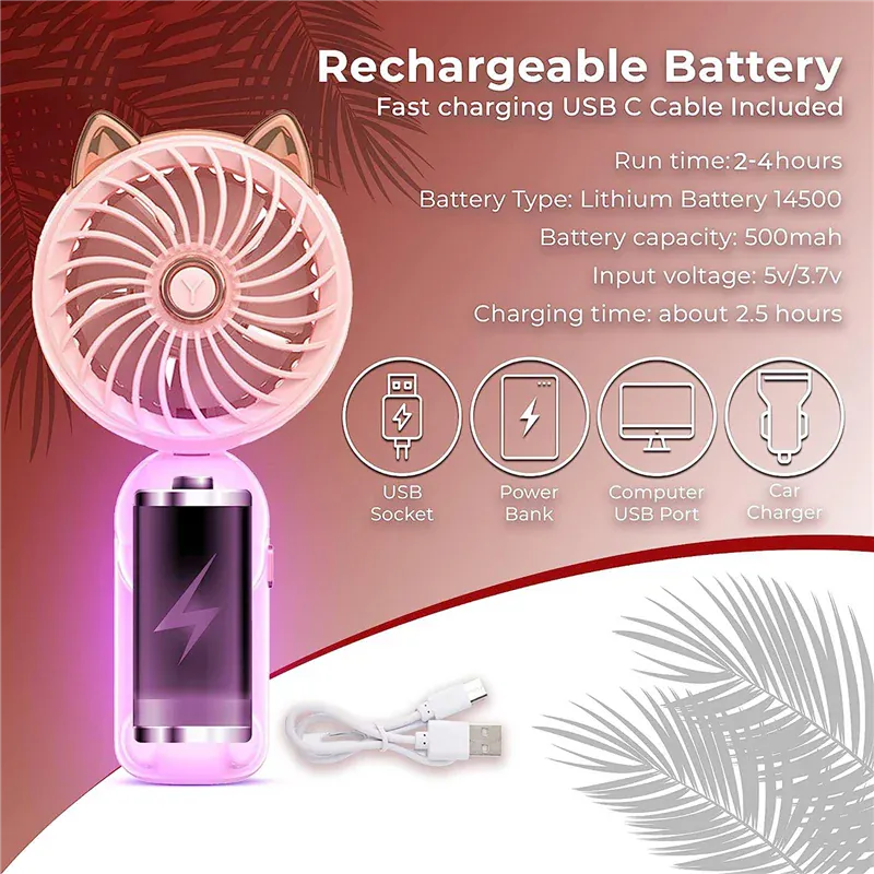 Rachymack Trending Portable Hand Held Fan with Cat Ears