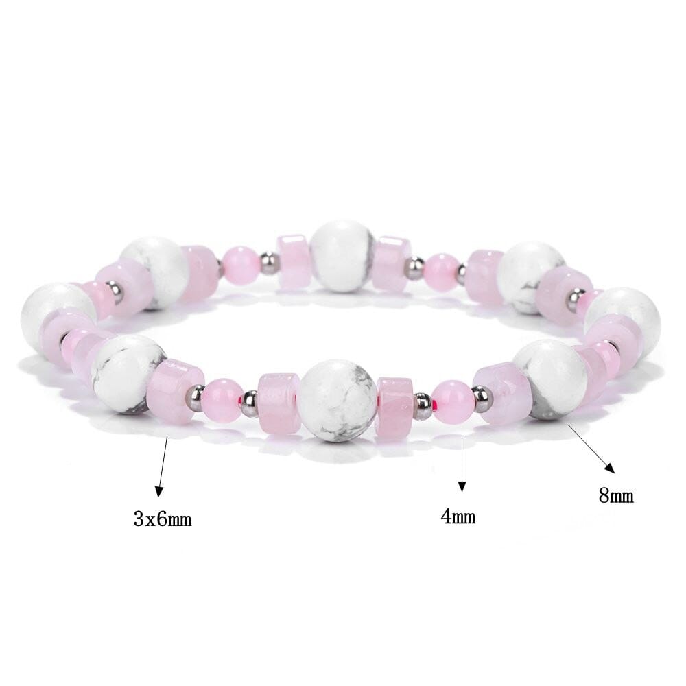 Rachymack Trendy Rose Quartzs Bracelet Pink Crystal Beads Bracelets