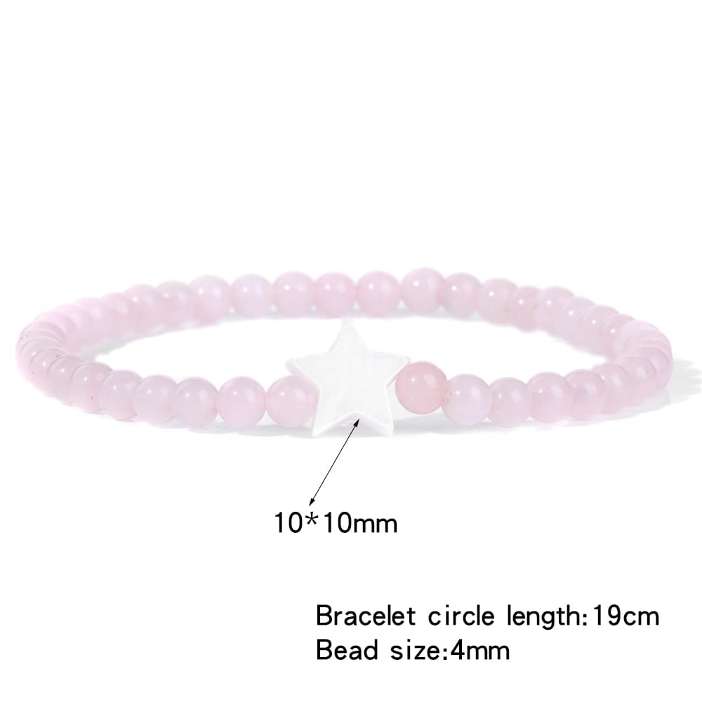 Rachymack Trendy Rose Quartzs Bracelet Pink Crystal Beads Bracelets