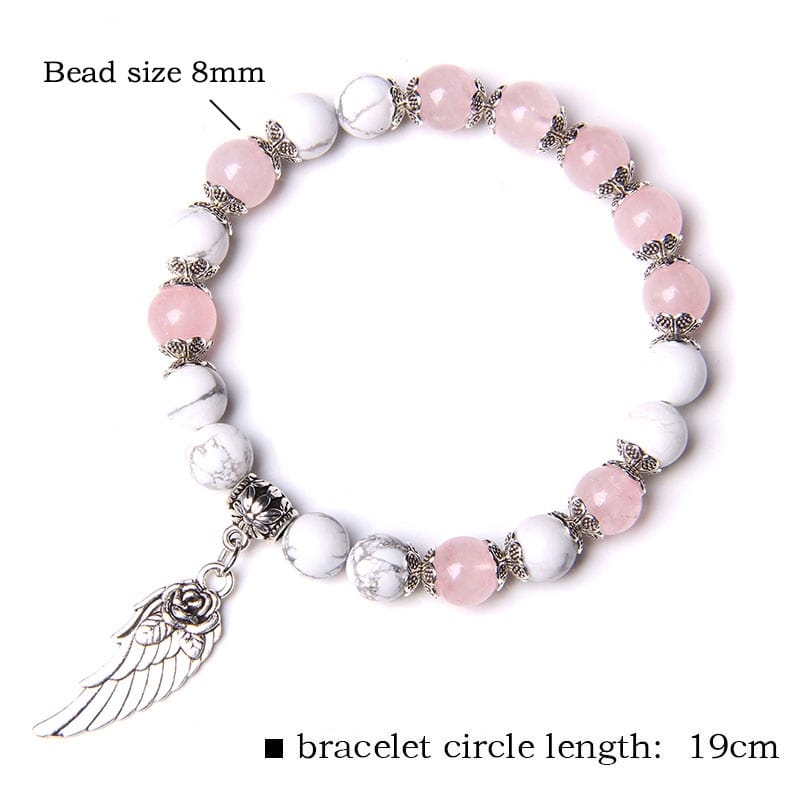 Rachymack Trendy Rose Quartzs Bracelet Pink Crystal Beads Bracelets