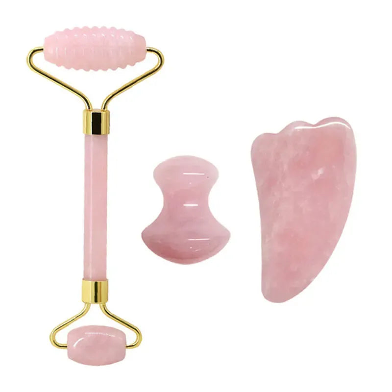 Rachymack Type 4 Rose Quartz Face Roller & Gua Sha