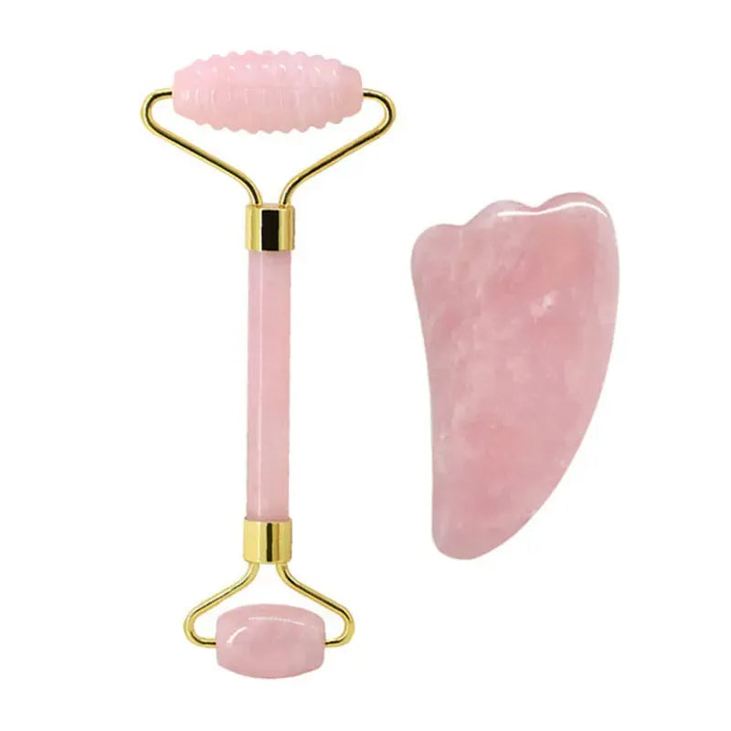 Rachymack Type 9 Rose Quartz Face Roller & Gua Sha