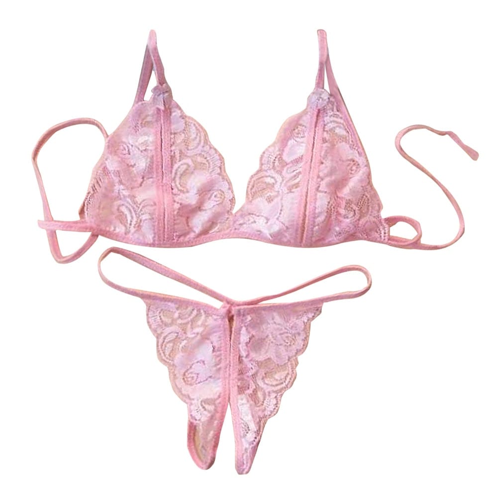 Rachymack Women Lingerie Underwear Set Sexy Lace Transparent Bra