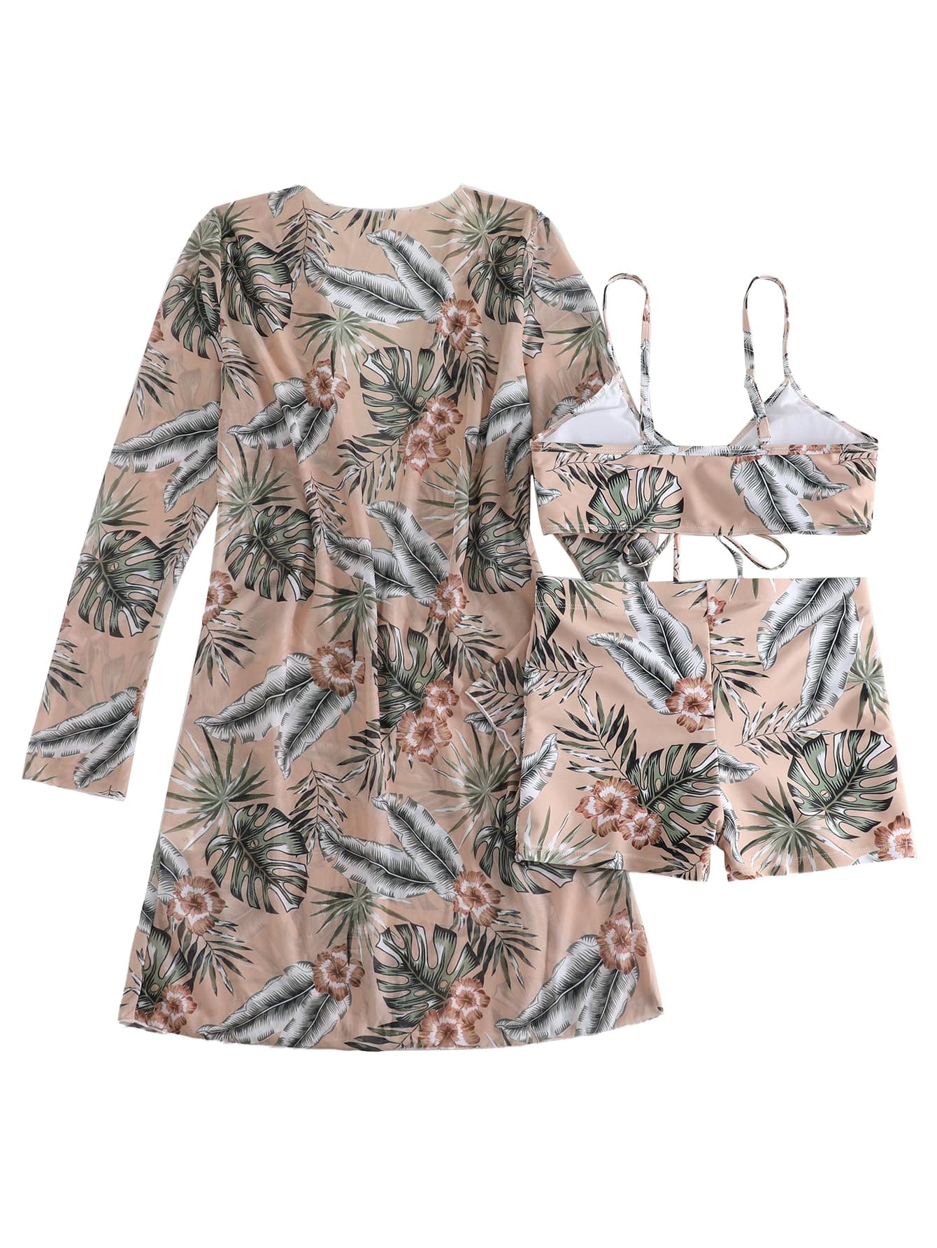 Rachymack Women's Swimsuit Printed Ruched Long Sleeve