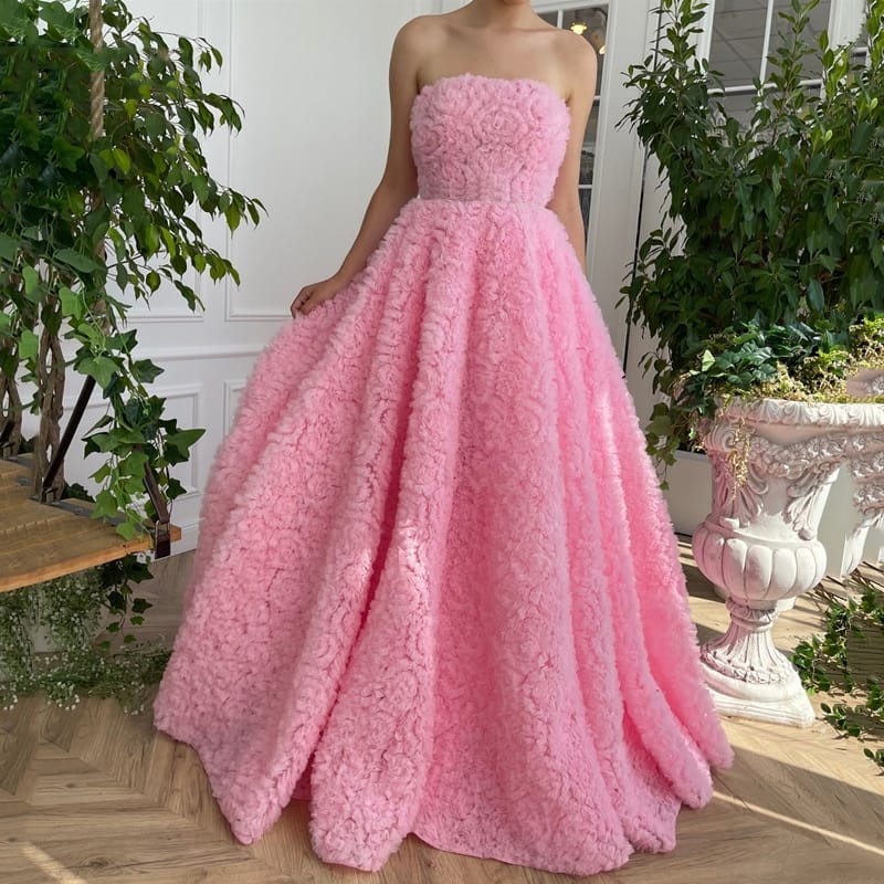 Rachymack picture color / 2 3D Floral Prom Dresses