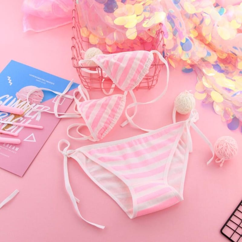 Rachymack Pink Striped Mini Bikini