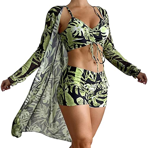 Women Printed 3 Pieces High Waist Bikini