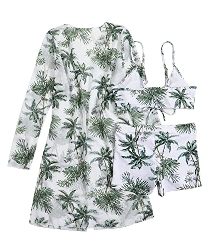 Women's Swimsuit Printed Ruched Long Sleeve