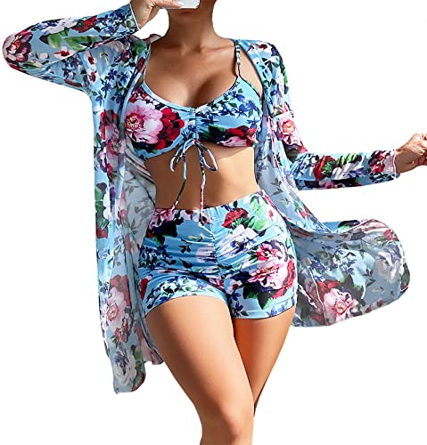 Women Printed 3 Pieces High Waist Bikini