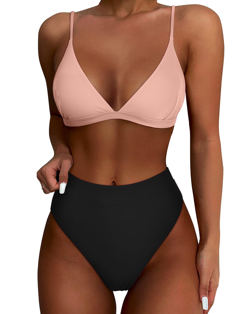 Women High Waisted High Cut Bikini Sets