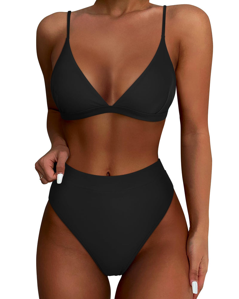 Women High Waisted High Cut Bikini Sets