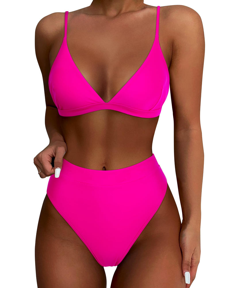 Women High Waisted High Cut Bikini Sets