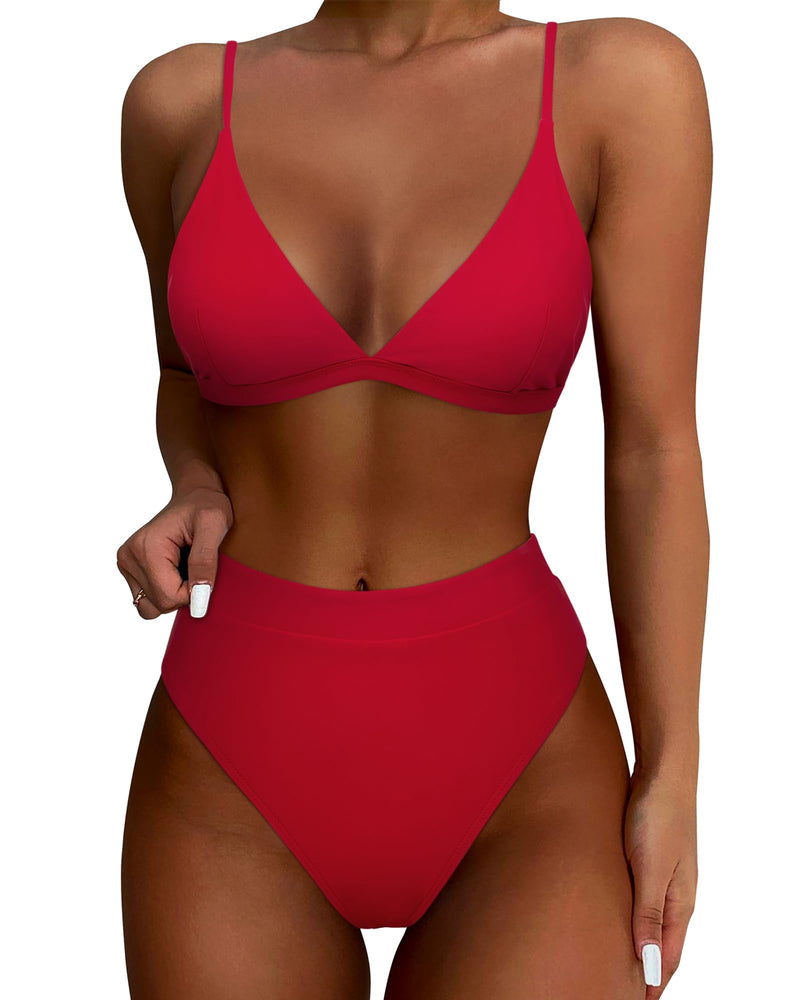 Women High Waisted High Cut Bikini Sets