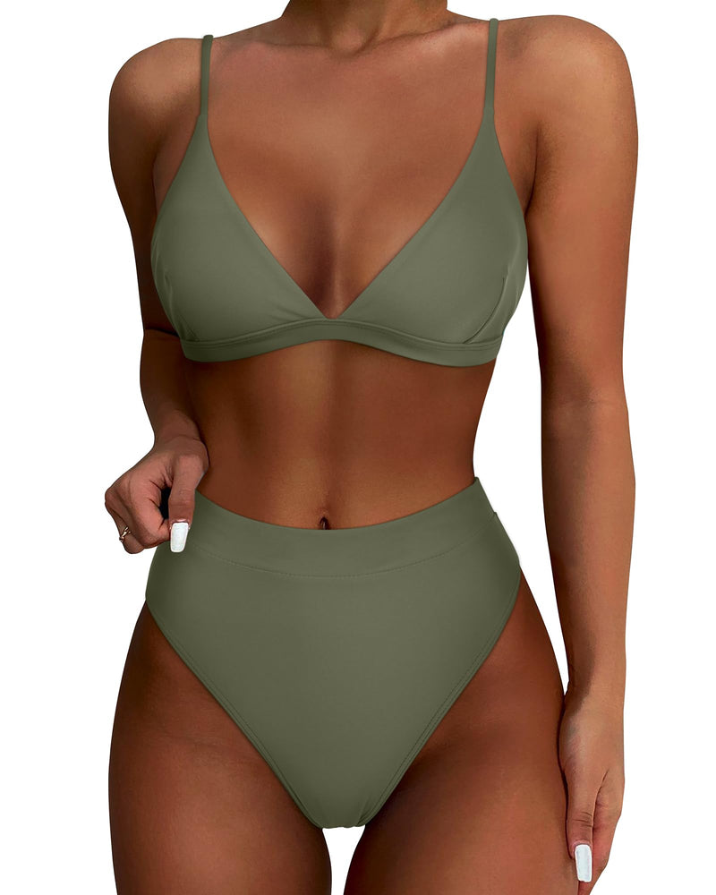 Women High Waisted High Cut Bikini Sets