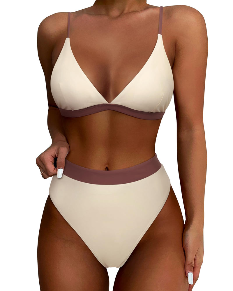 Women High Waisted High Cut Bikini Sets