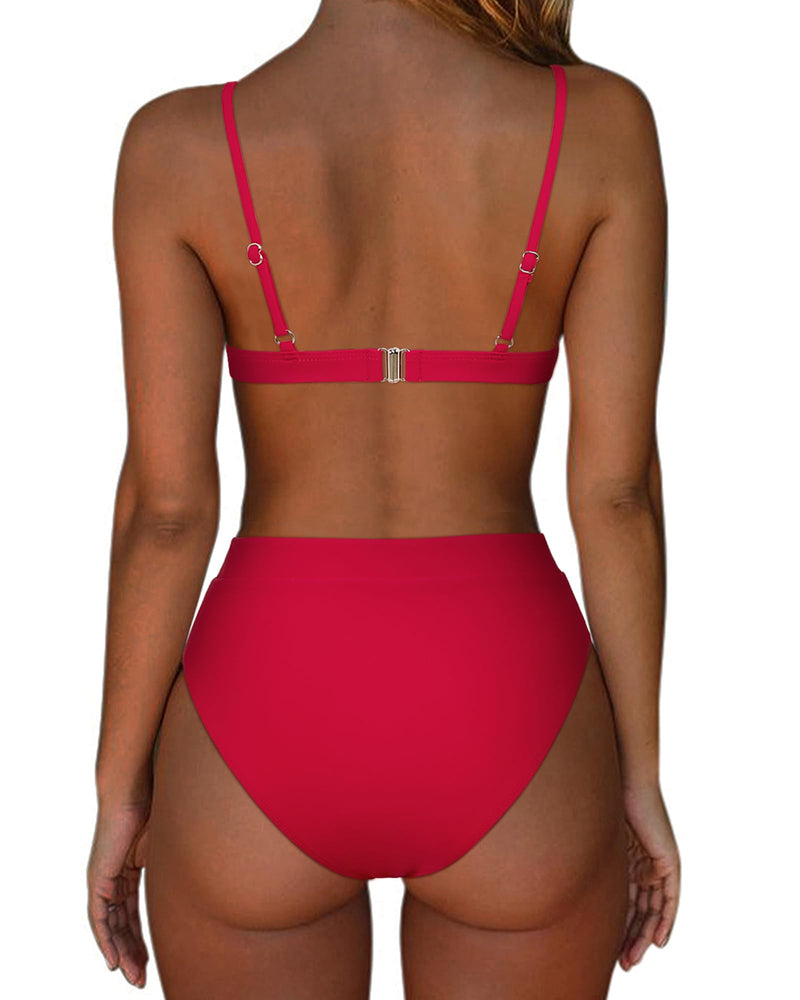 Women High Waisted High Cut Bikini Sets