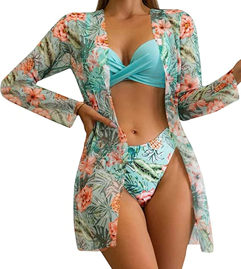 Sexy Floral Printed Push Up Bikini Set