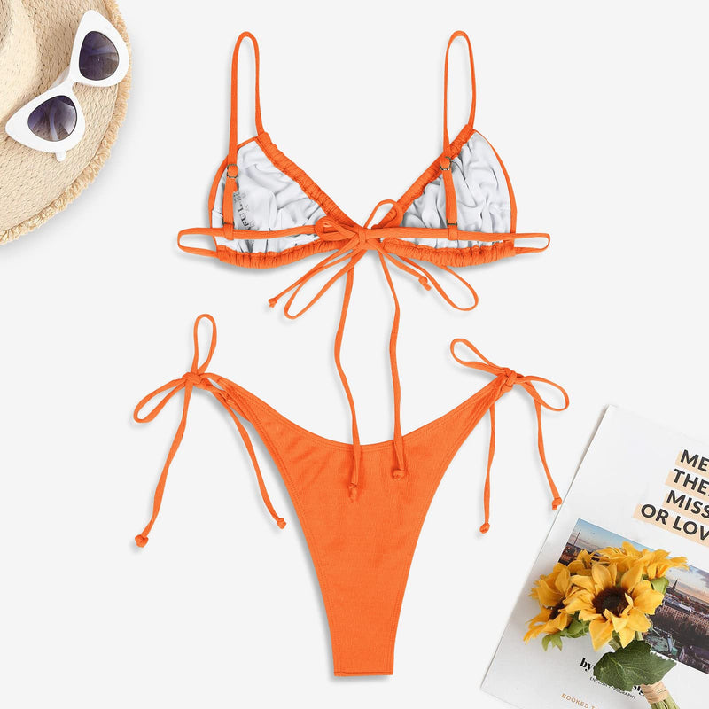 Womens High Cut Thong Bikini Set