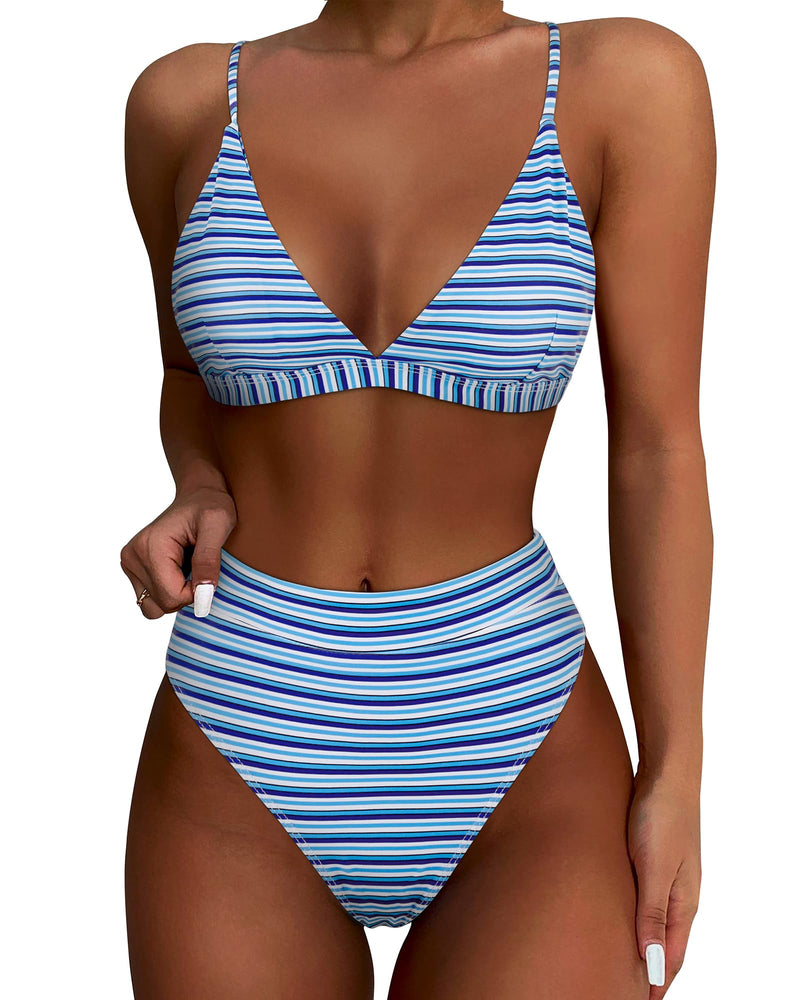 Women High Waisted High Cut Bikini Sets