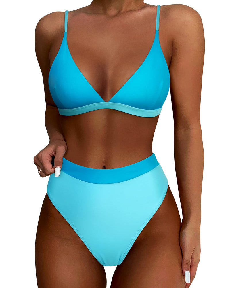 Women High Waisted High Cut Bikini Sets