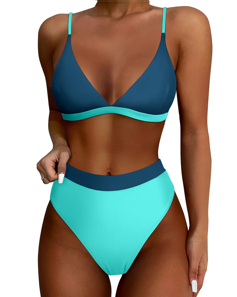 Women High Waisted High Cut Bikini Sets