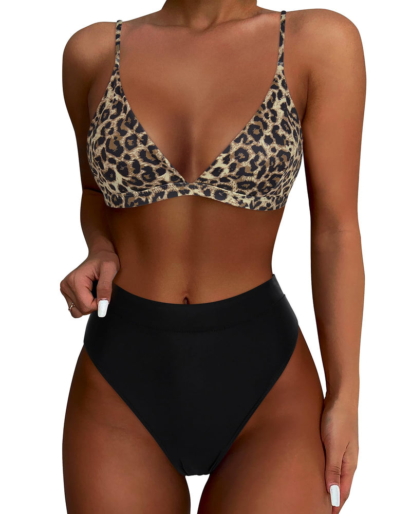 Women High Waisted High Cut Bikini Sets