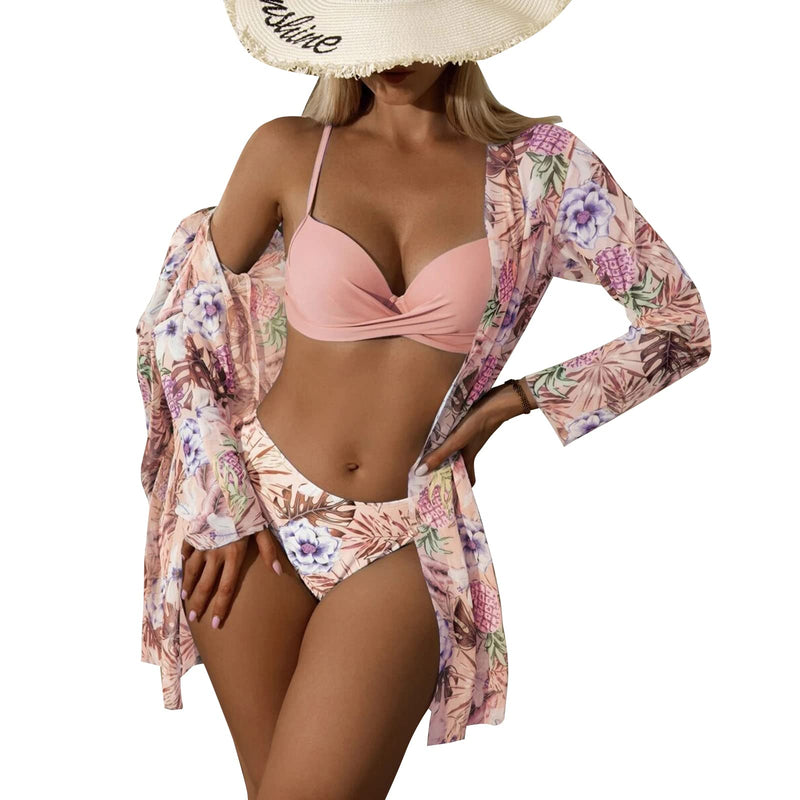 Sexy Floral Printed Push Up Bikini Set