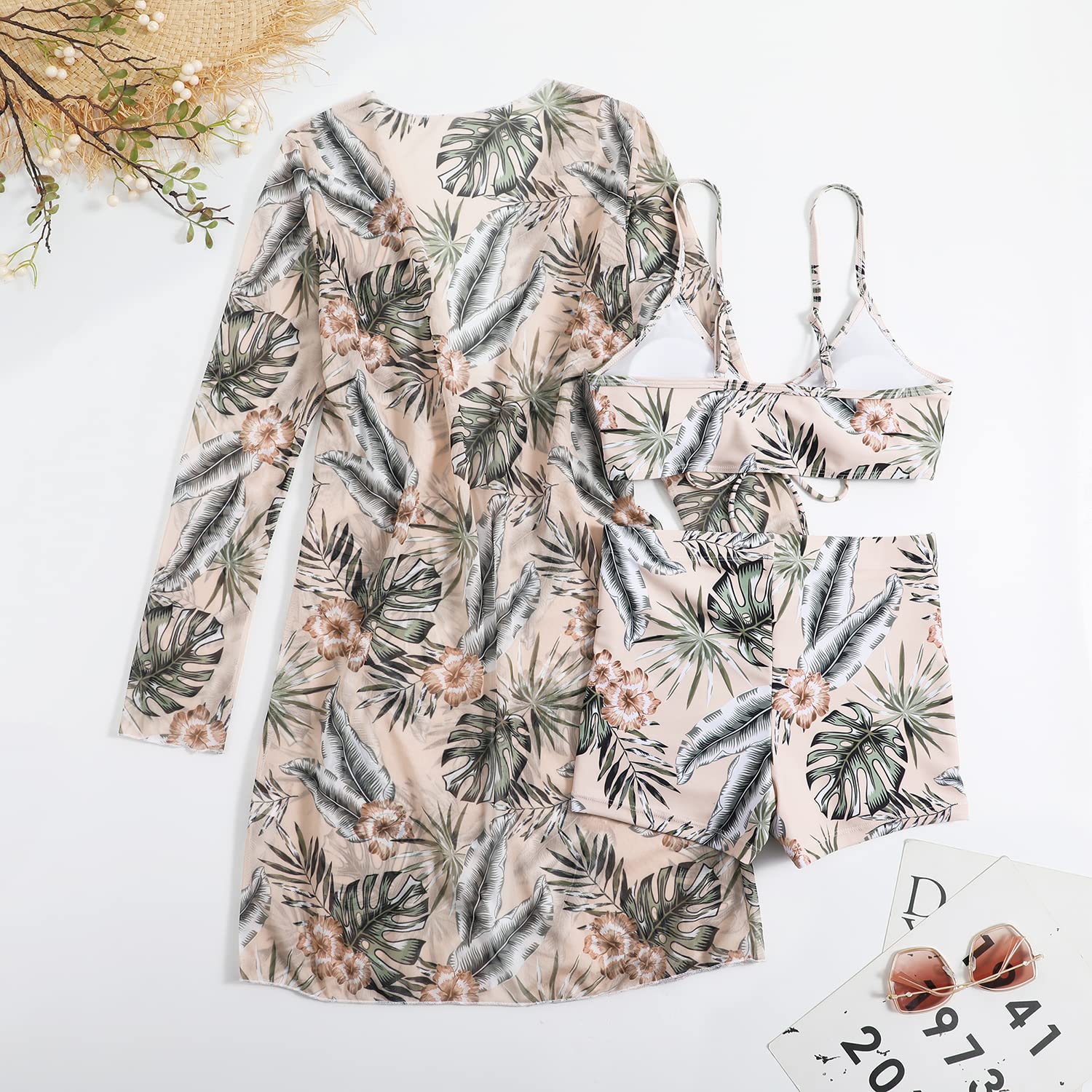 Women Printed 3 Pieces High Waist Bikini