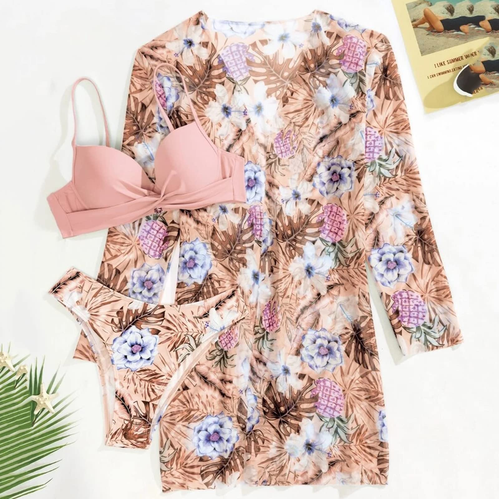 Sexy Floral Printed Push Up Bikini Set