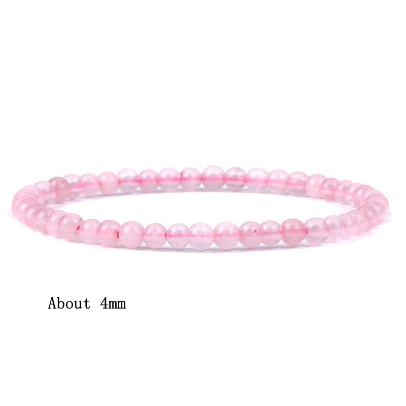 Trendy Rose Quartzs Bracelet Pink Crystal Beads Bracelets