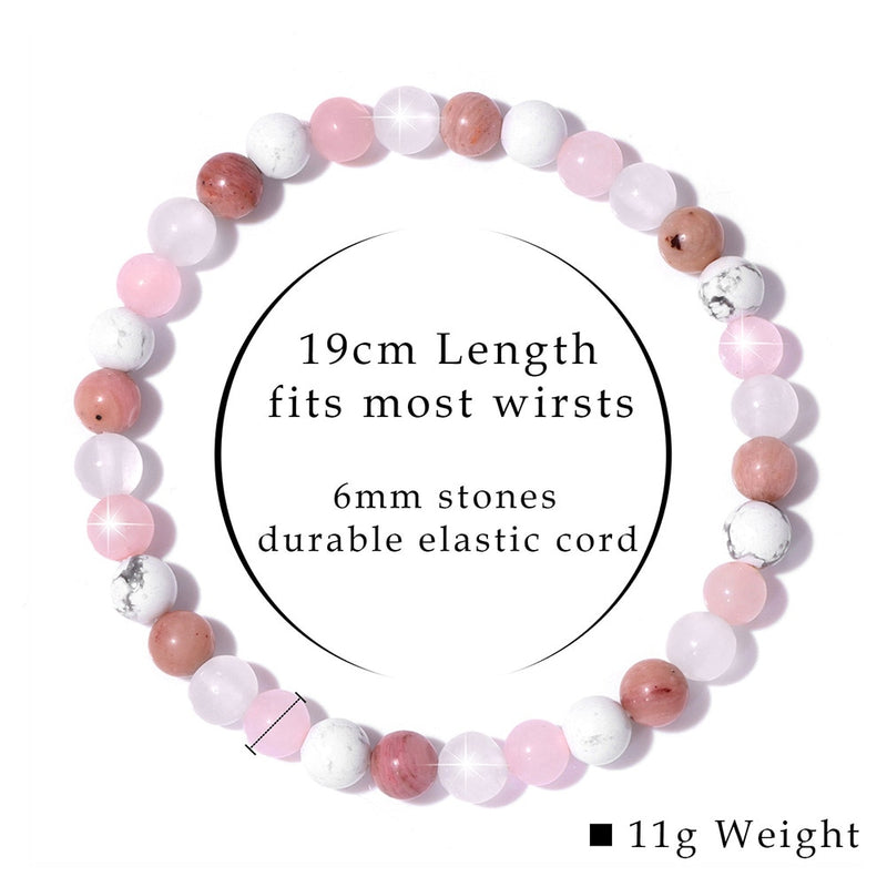 Trendy Rose Quartzs Bracelet Pink Crystal Beads Bracelets