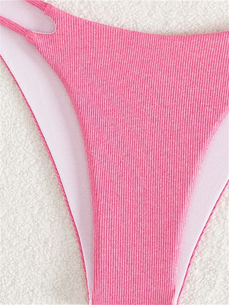 Sexy Pink Bikini Set 2024 Women