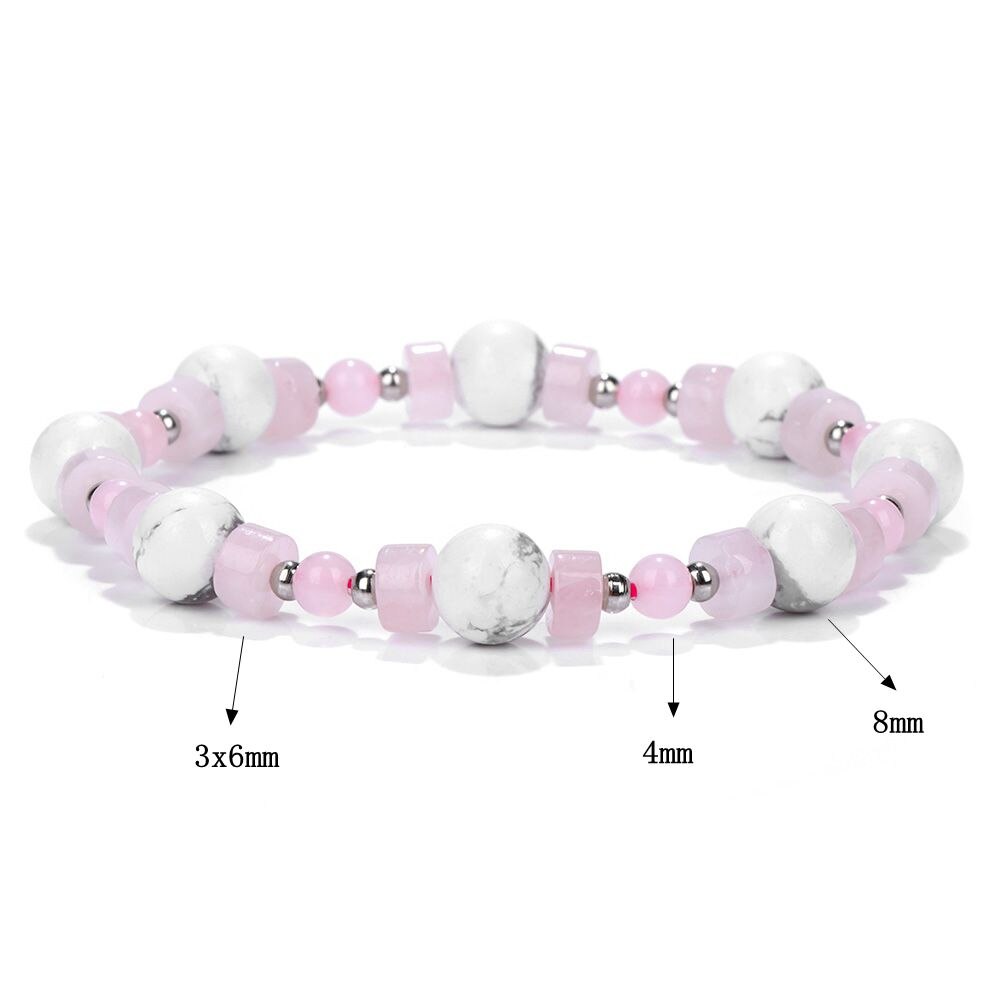 Trendy Rose Quartzs Bracelet Pink Crystal Beads Bracelets