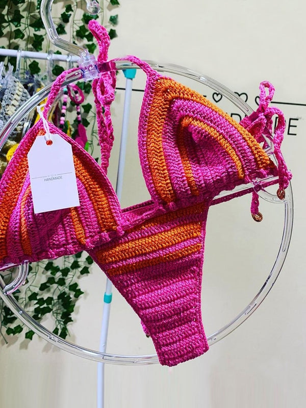 Women Fabric Crochet Bikini Sets