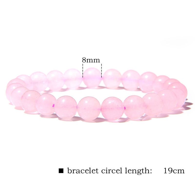 Trendy Rose Quartzs Bracelet Pink Crystal Beads Bracelets