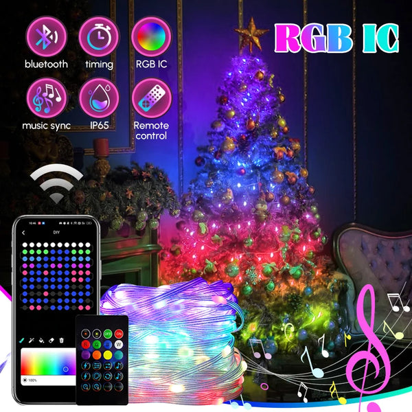 Christmas Tree RGB Lights Smart Bluetooth Control